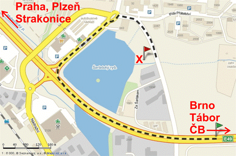 Příjezdové trasy do Písku