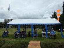 Stan nám zmoknul až po soutěži.