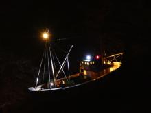 Proto jsem Artura vyfotil už na břehu...